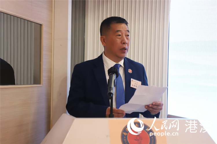 香港山東社團總會會長朱新勝致辭。人民網(wǎng) 陳曉琳攝