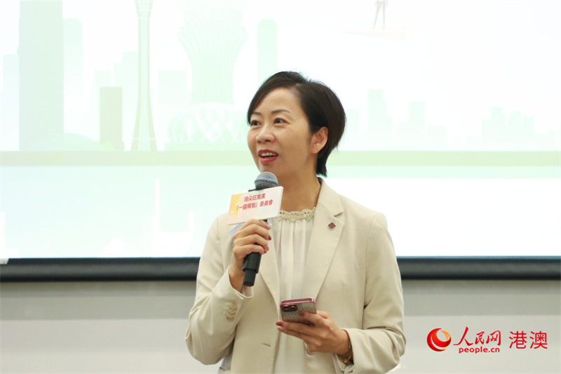 香港理工大學(xué)行政及拓展副校長(zhǎng)盧麗華致辭。人民網(wǎng) 陳曉琳 攝